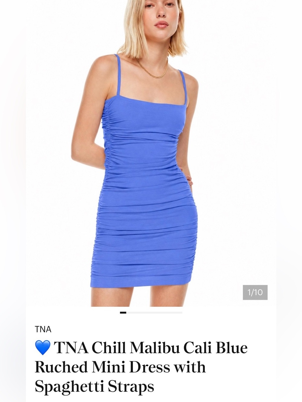 TNA ruched mini dress